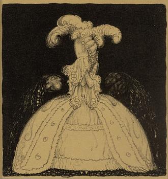 John Bauer, lithograph, from: "Troll", signed B in the print.