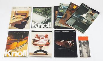 Knoll Associates, catalogs and price lists, 12 pcs, 1960s, as well as various brochures.