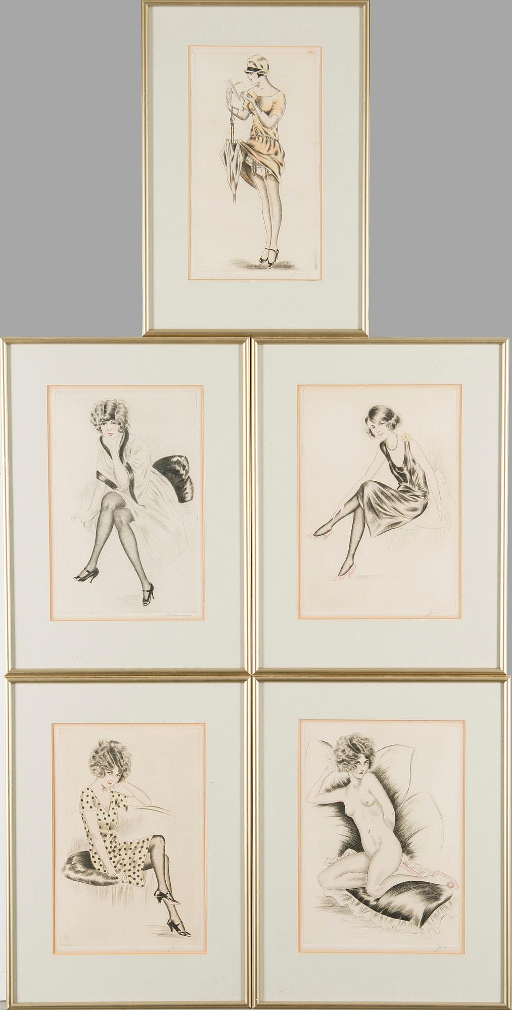 TUNNISTAMATON TAITEILIJA, etsauksia, 5 kpl, 1920-luku.