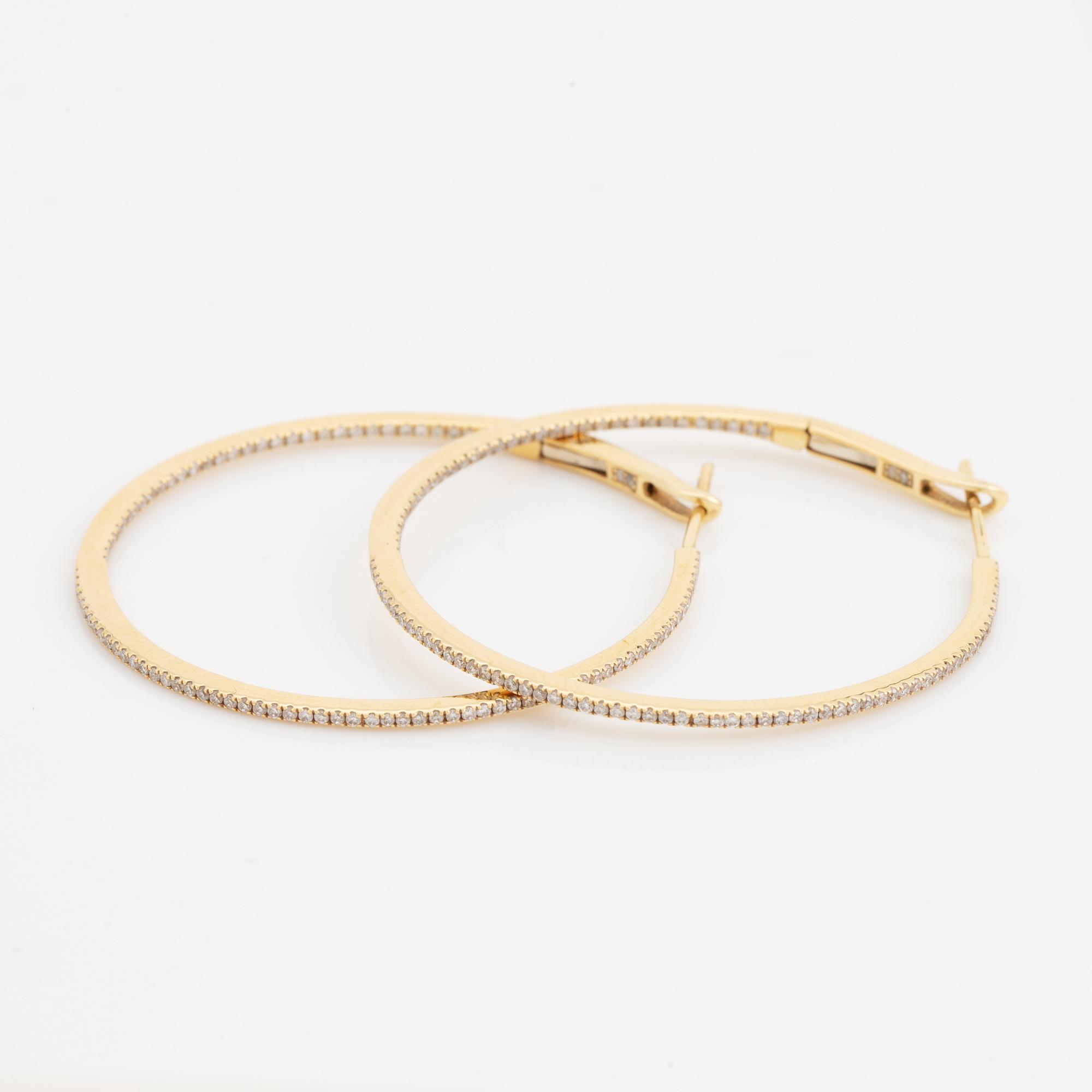 Sophie by Sophie, örhängen, hoops, 18K guld med diamanter.