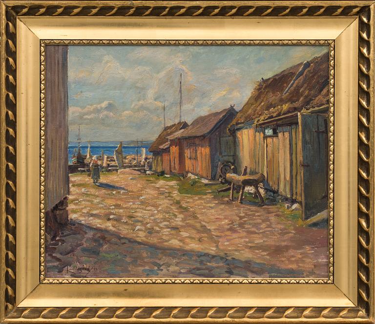 JUSTUS LUNDEGÅRD, olja på duk, signerad.