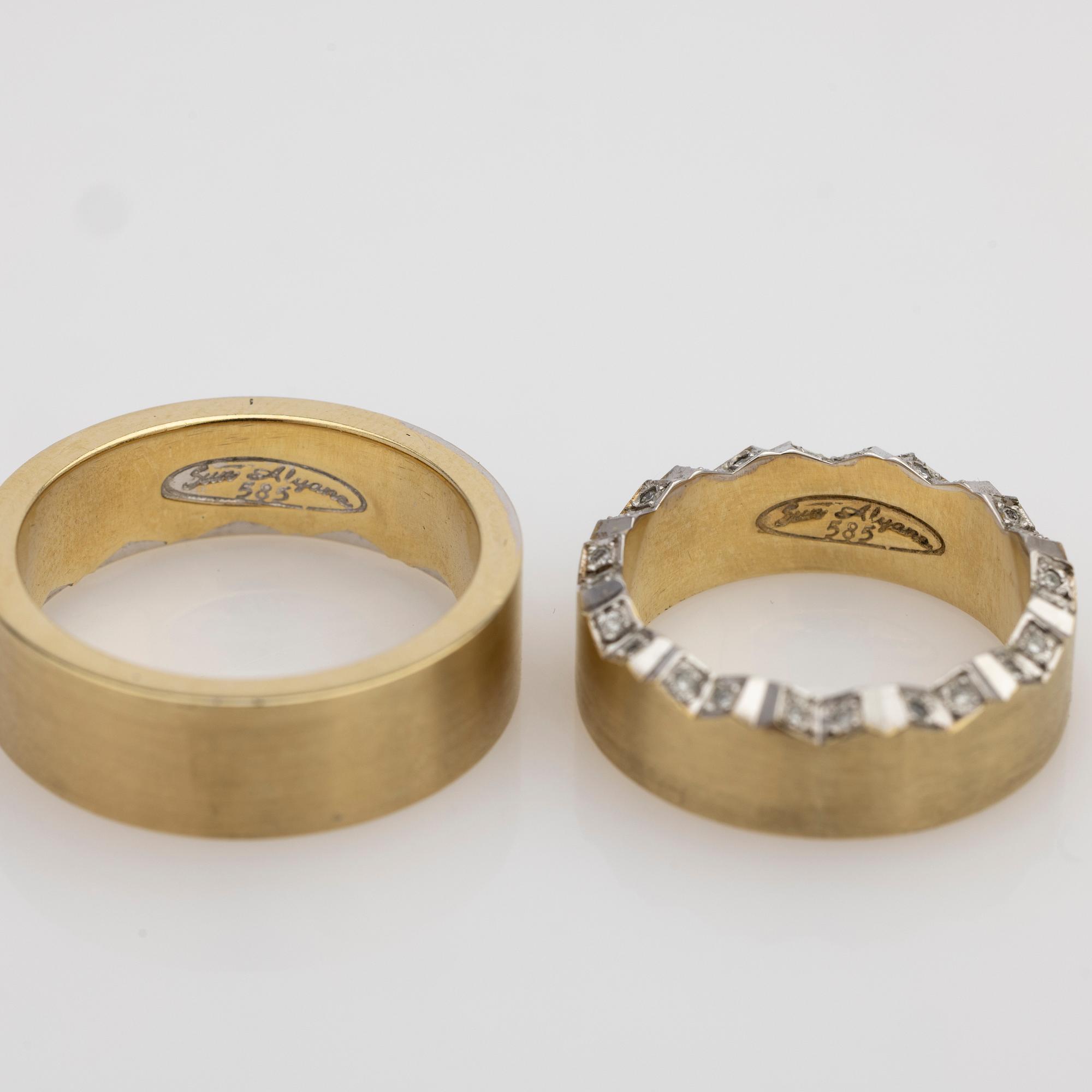 Ringar, ett par, 14 k, Sun Alyana.