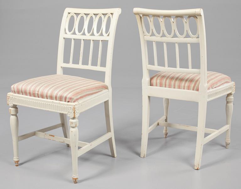 STOLAR, 6 st, gustavianska, varav två signerade Anders Nilsson, Lindome, 1800-talets första hälft.