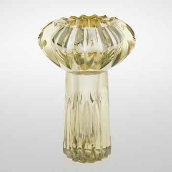 An Ulpukka (Water Lily) glass vase, signed Aimo Okkolin Riihimäen Lasi Oy. Early 1960s.