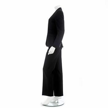 PIAZZA SEMPIONE, a black wool blend suit consisting of a jacket and pants.