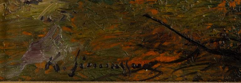 Konrad Simonsson, olja på pannå, signerad.