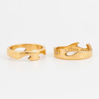 Georg Jensen "Fusion" 18K gold rings.