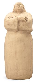 An Åke Holm terracotta figure of a woman, Höganäs 1940's.