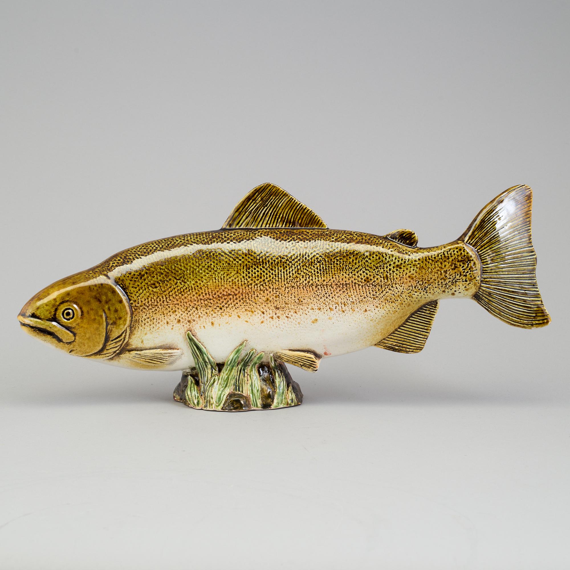 SVEN WEJSFELT, skulptur, fisk, stengods, Gustavsbergs studio.