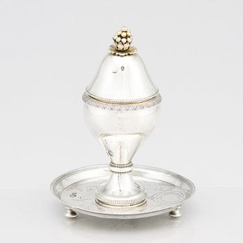 A silver vessel with lid, Ottoman Empire, circa 1890.