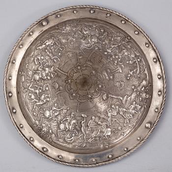 A decorative iron sheild, circa 1900.