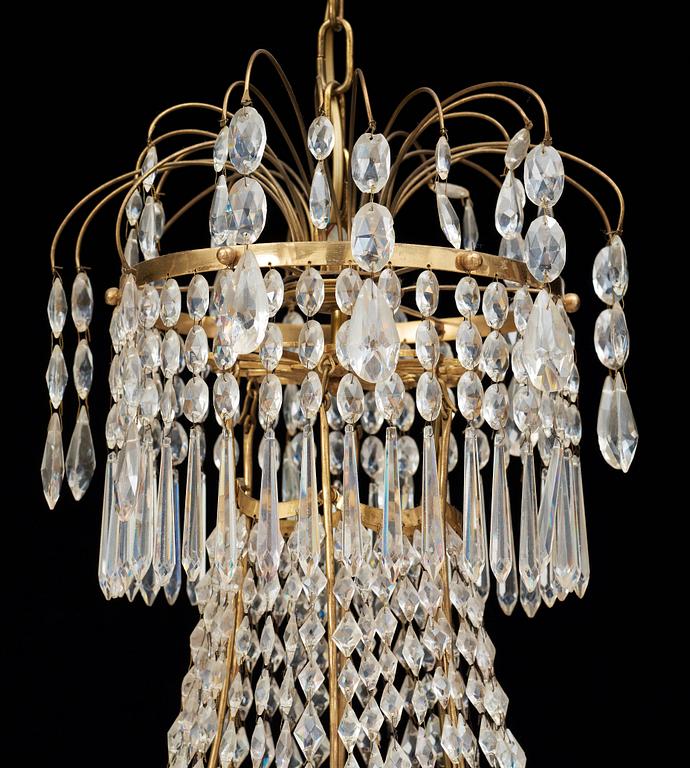 A late Gustavian circa 1800 seven-light chandelier.