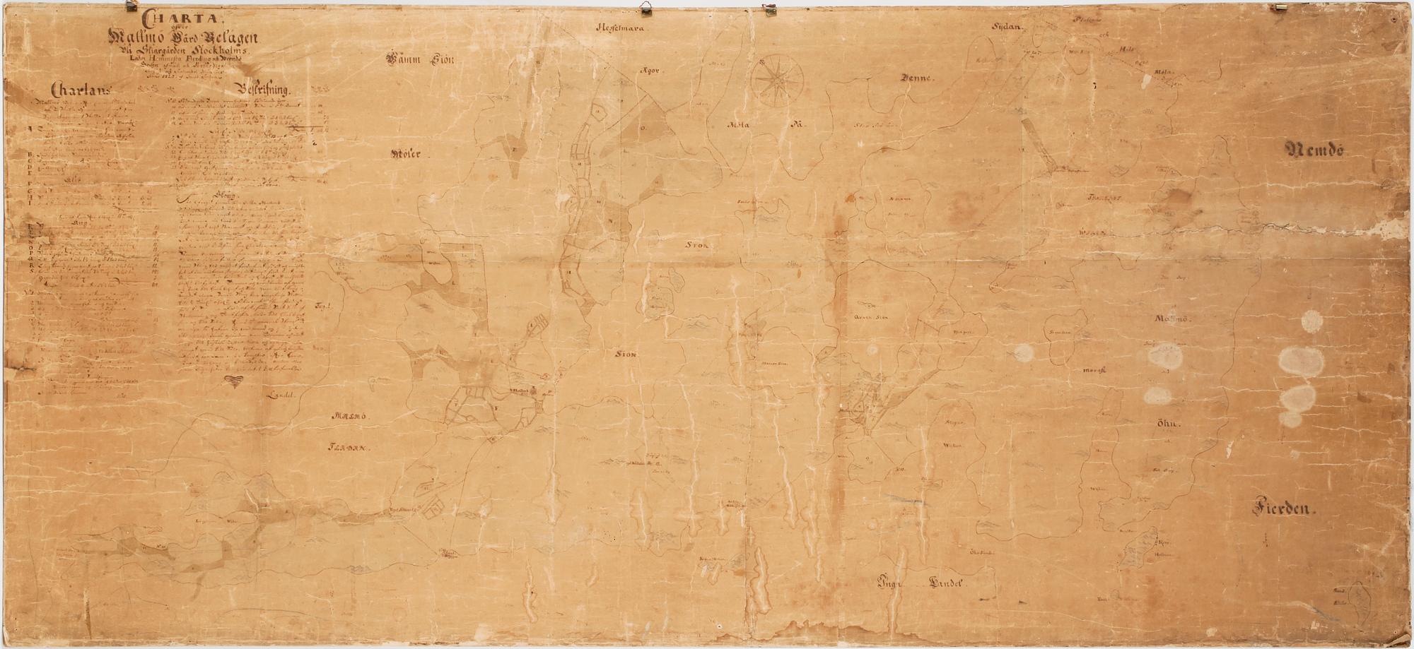 KARTA, tusch, Sverige, dat 1720.