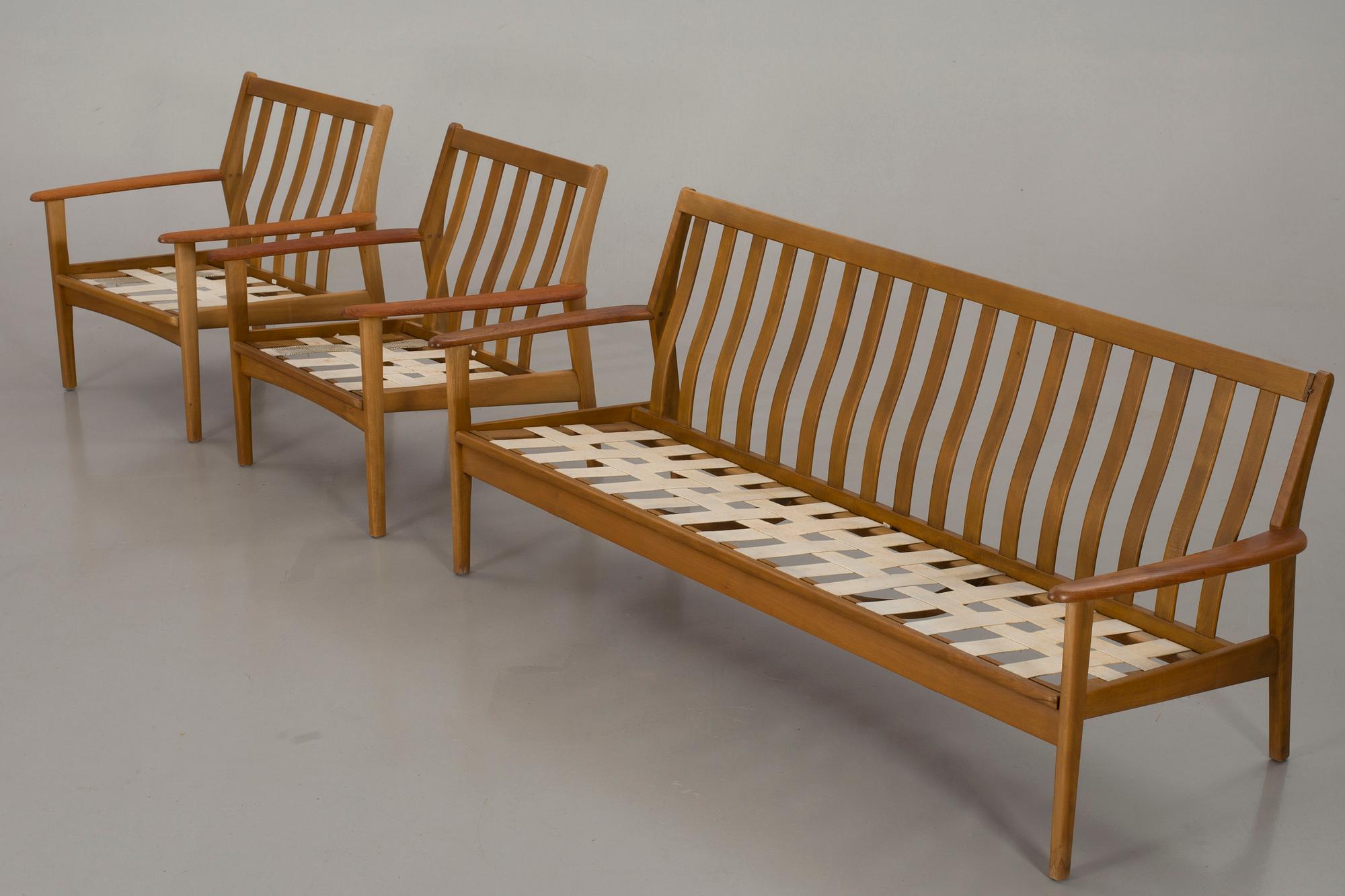 SOFFA och FÅTÖLJER, ett par, "Esbjerg", IKEA,1900-talets mitt.