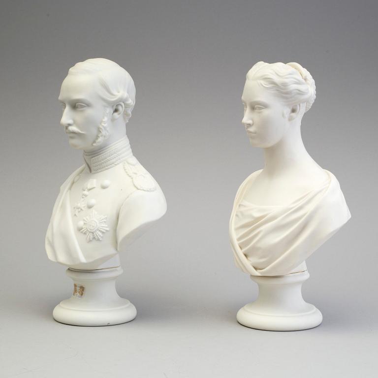 A PAIR OF PARIAN BUSTS, Gustafsberg, second half of the 19th century.