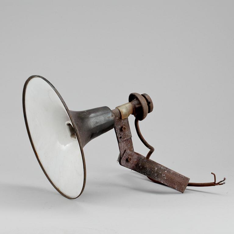 VÄGGLAMPA, industri, 1930/40-tal.