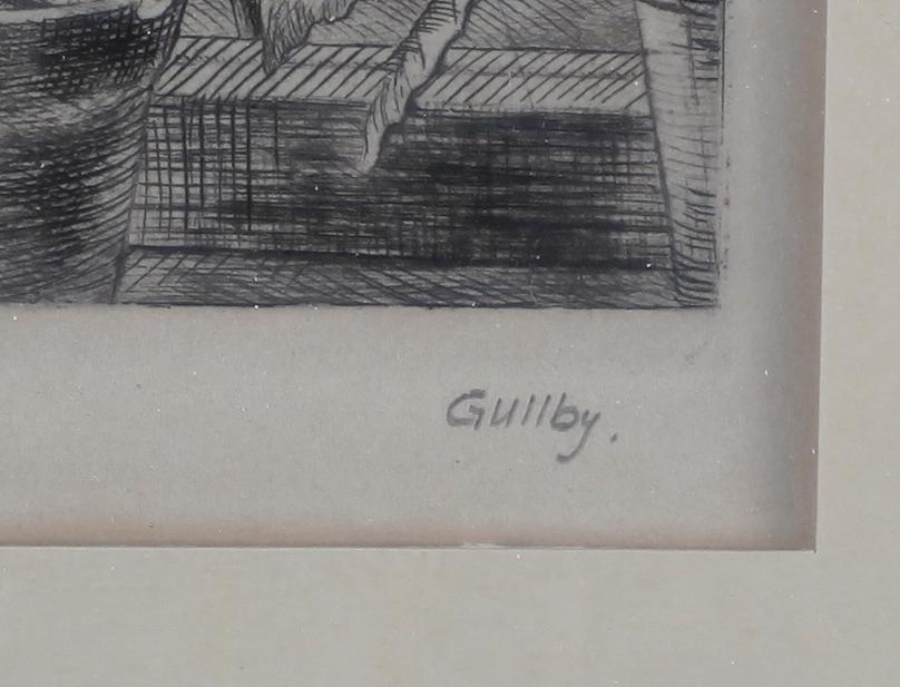 FOLKE GULLBY, etsning och torrnål, signerade.
