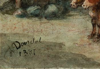 Fritz von Dardel, watercolour, signed and dated 1887.