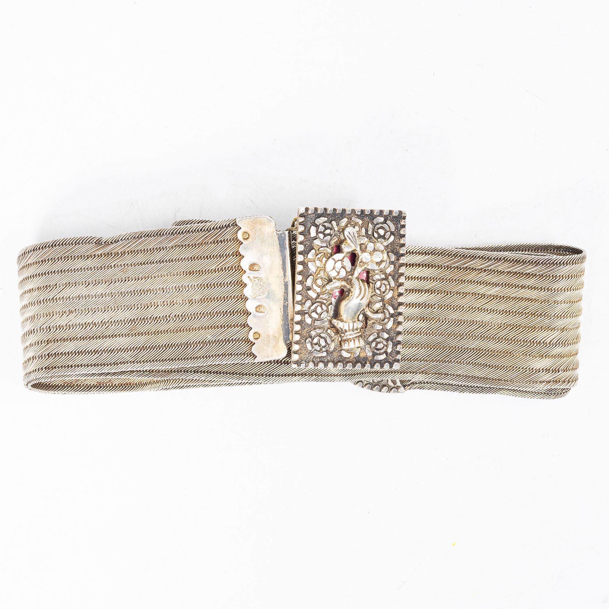 An Ottoman Empire silver belt, Turkey, circa 1880. Total weight approx. 418 g.