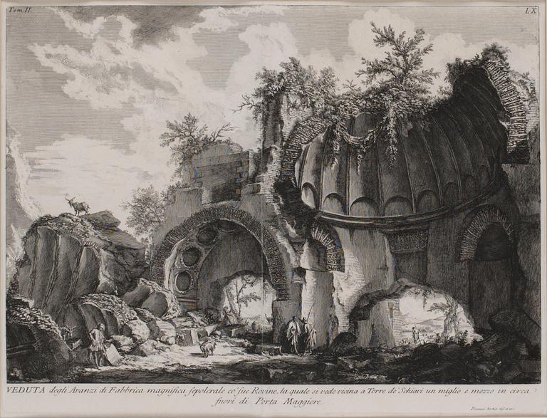 Giovanni Battista Piranesi, "Veduta degli avanzi di fabbrica...".