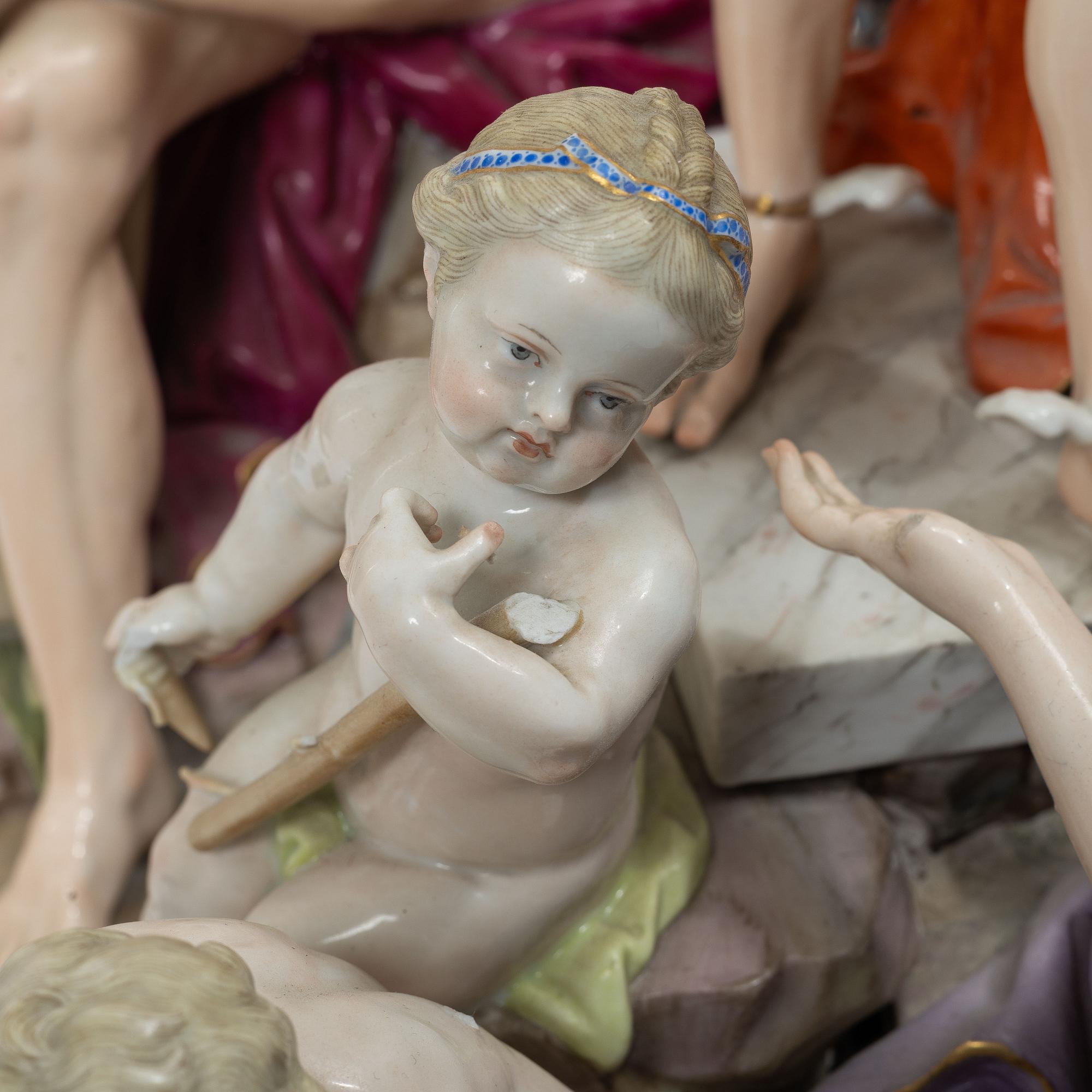 Meissen, Figurgrupp, porslin, "Allegorie der Handel", 1800-tal.