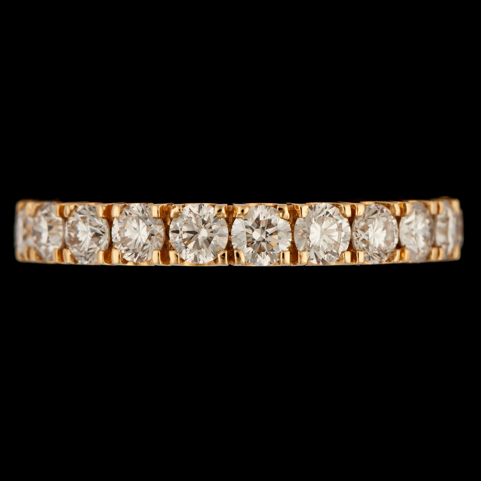 A brilliant cut diamond ring, tot. 1.79 cts.
