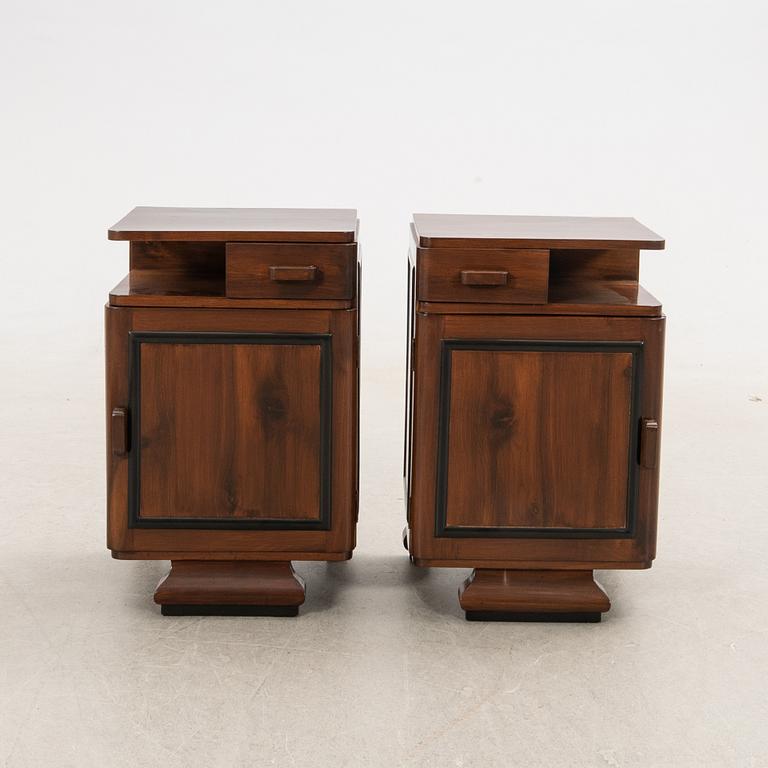 Bedside tables, a pair, Art Deco, first half of the 20th century.