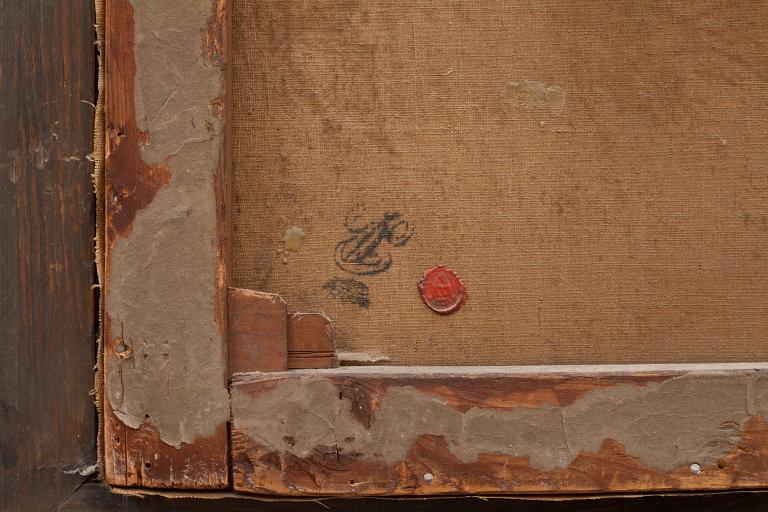 OKÄND KONSTNÄR, olja på duk, 17/1800-tal.