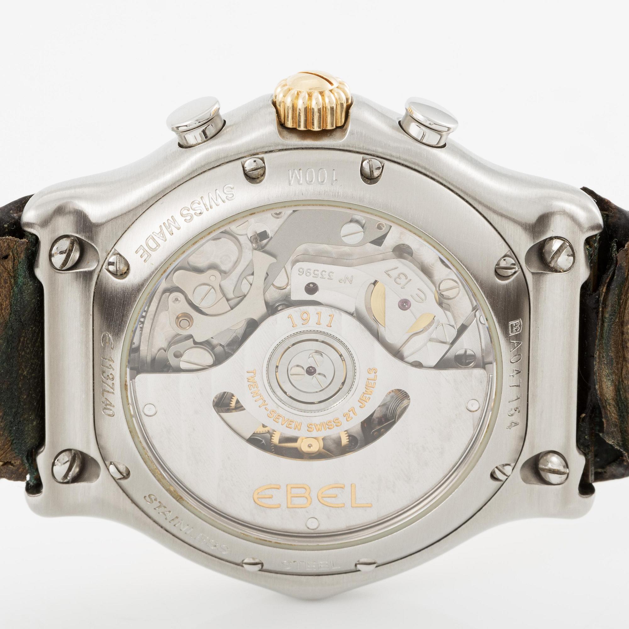 Ebel, 1911, kronograf, wristwatch, 40 mm.