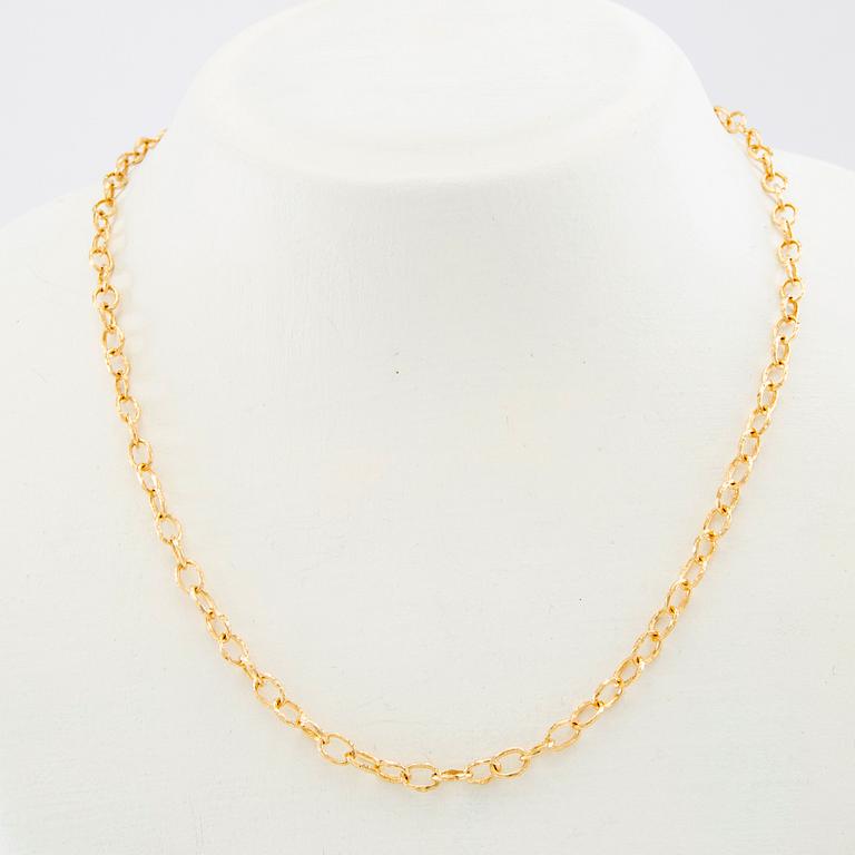 Necklace "Pin Lock Chain" 18K gold, Sandberg.