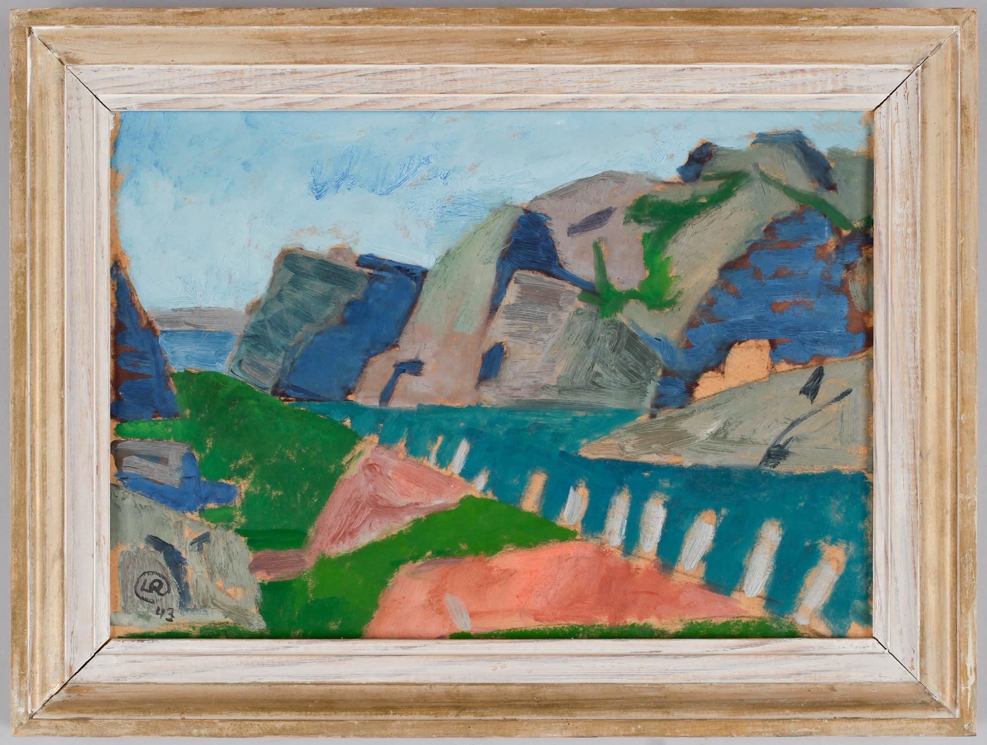 LENNART RODHE, olja på pannå, monogramsign o dat 43.