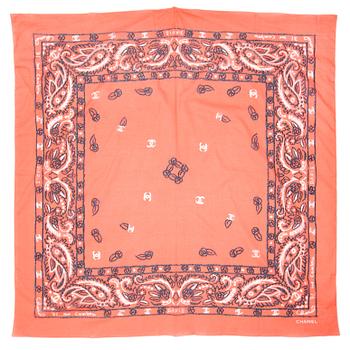 690. CHANEL, a pink cotton shawl,