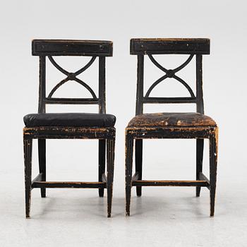 A pair of late Gustavian chairs, early 19th Century.