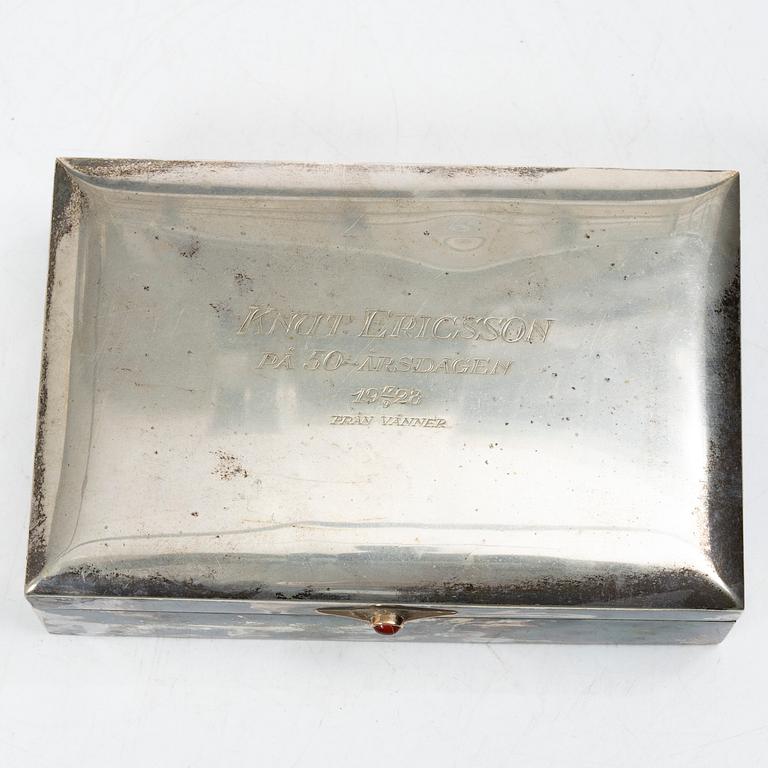 Cigarrskrin, silver, GAB, Stockholm 1928.