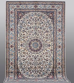 A carpet, Nain, so called 9 laa, part silk, ca 360 x 240 cm.