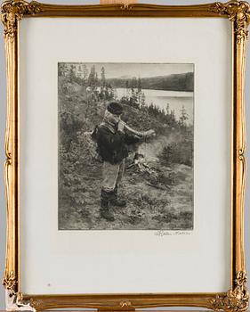 AKSELI GALLEN-KALLELA, heliogravure, signed.