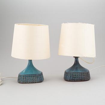 STIG LINDBERG, a pair of stoneware table lamps, Gustavsberg studio, Sweden 1965.