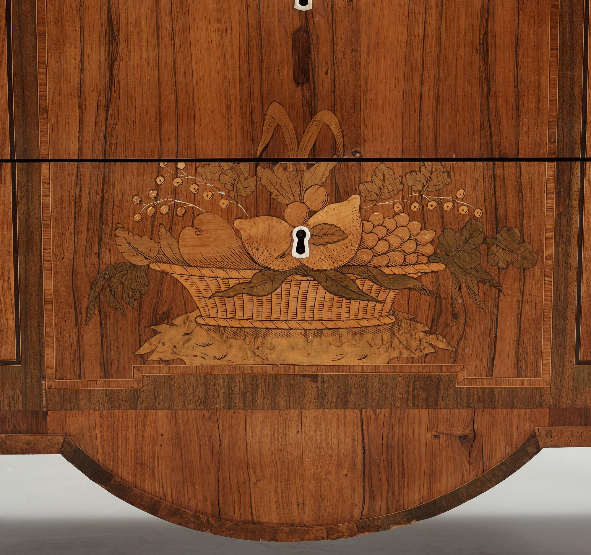 A Gustavian late 18th century commode by G Foltiern, indistinctly signed.