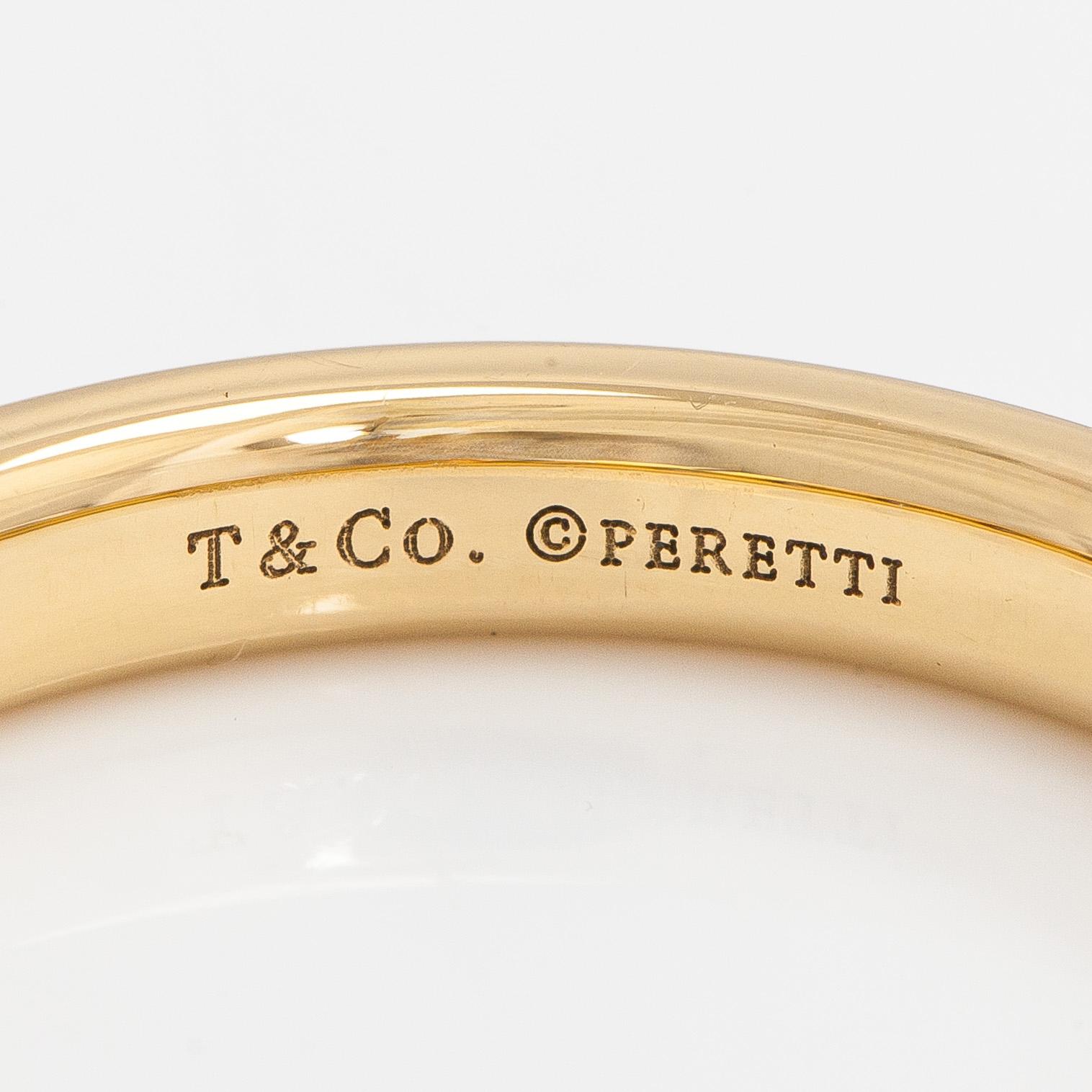 Tiffany & Co, !8 K gold stacking band ring, brilliant-cut diamonds, Peretti.