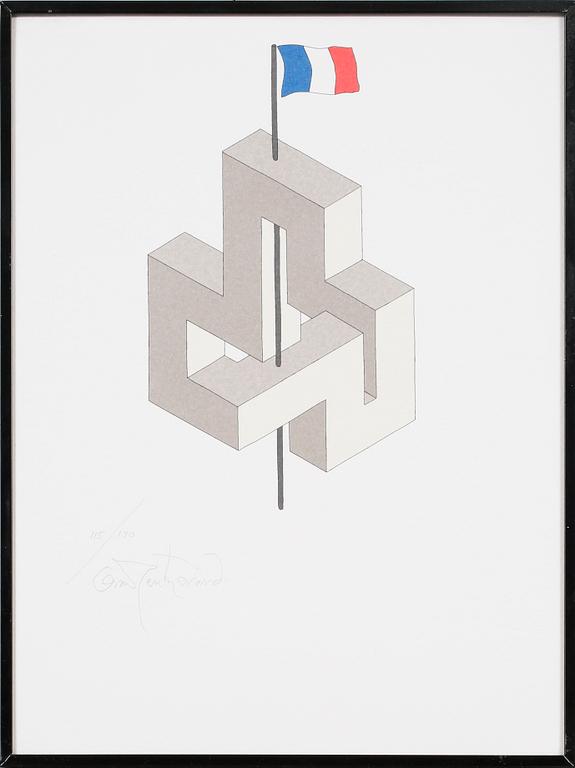 OSCAR REUTERSVÄRD, 15 st, mapp av färglitografier, signerade och numrerade.