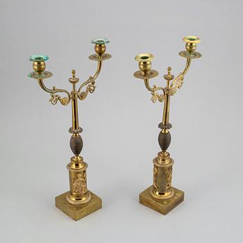 A pair of candelabra, first half of the 19th century.