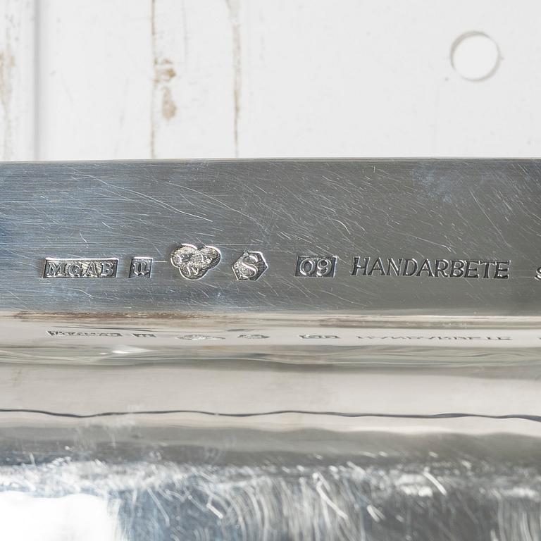A Swedish sterling silver tray, mark of Company MGAB, Uppsala 1964.