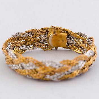 A BRACELET, 18K gold in three colours.