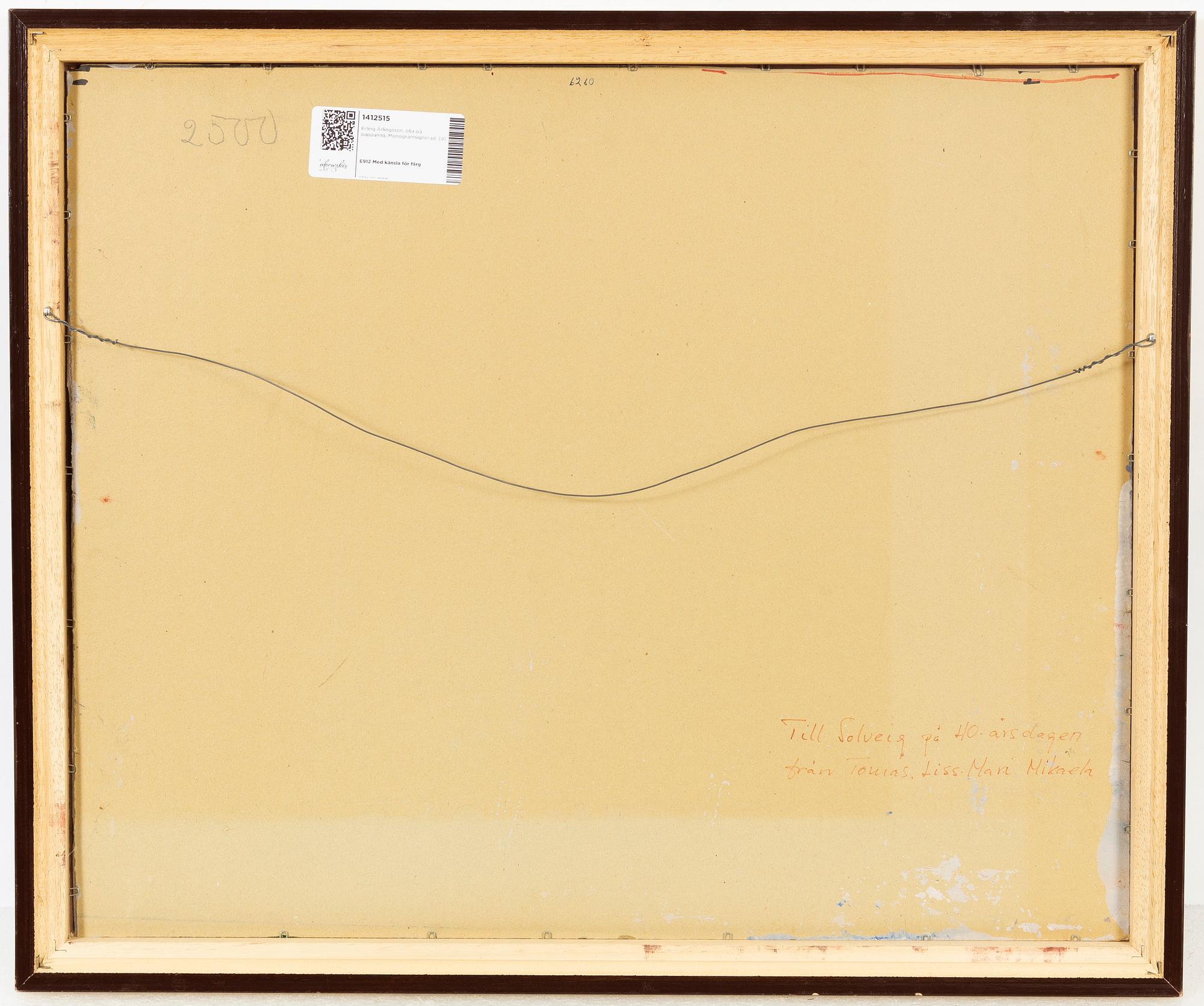 Erling Ärlingsson, oil on paper panel, signed EÄ.