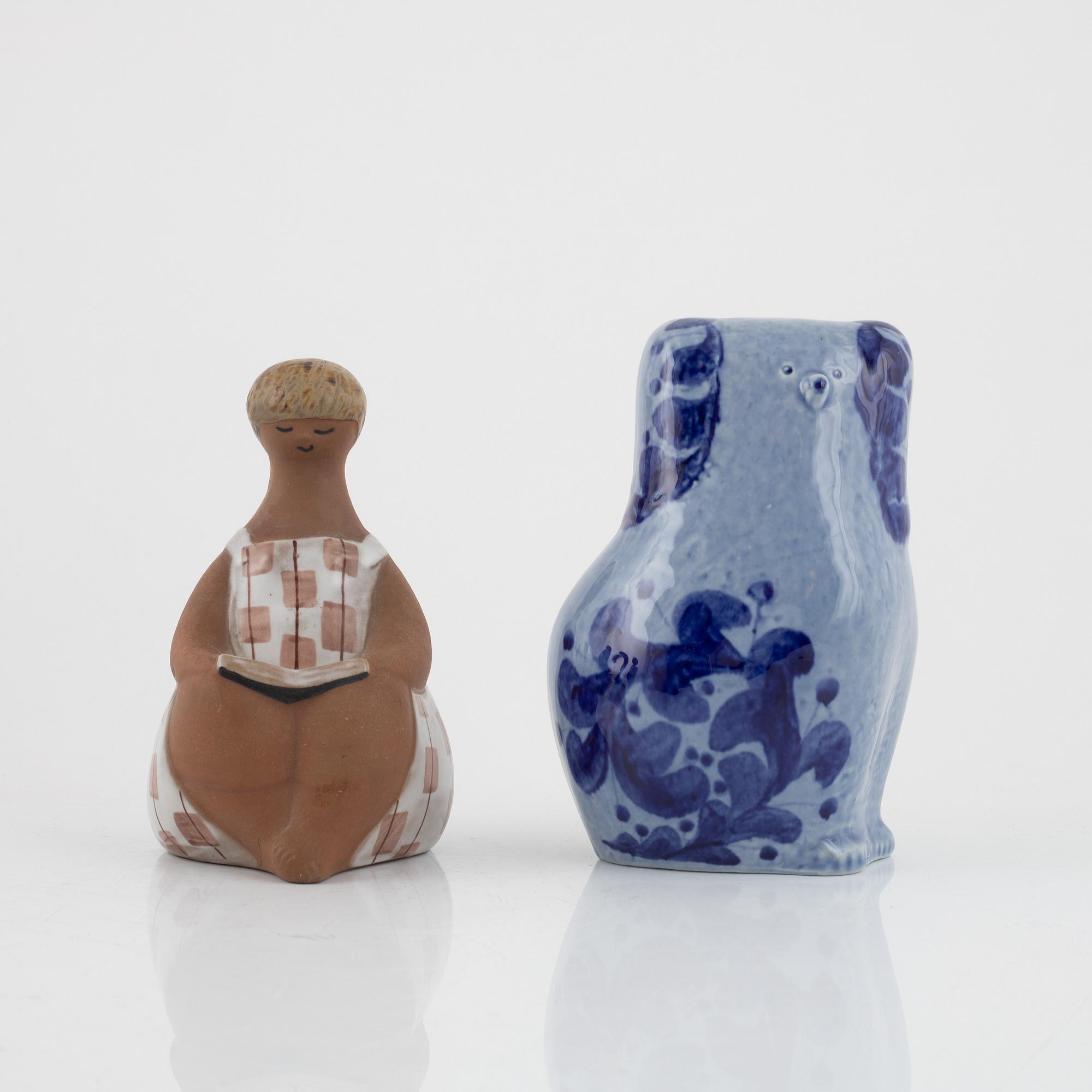Lisa Larson, two stoneware figurines, Gustavsberg, Sweden.
