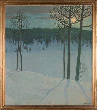 Väinö Blomstedt, Winter landscape in moonlight.