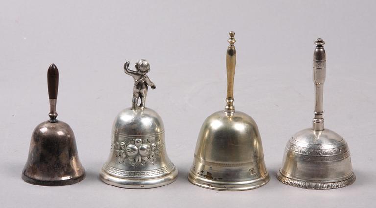 BORDSPINGLOR, 4 st, silver, 1800-1900-tal.