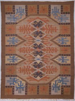 SAELAN ANNA, A 1920s Finnish flat weave carpet for Kotiteollisuus Oy Orkamo. Circa 345x260 cm.