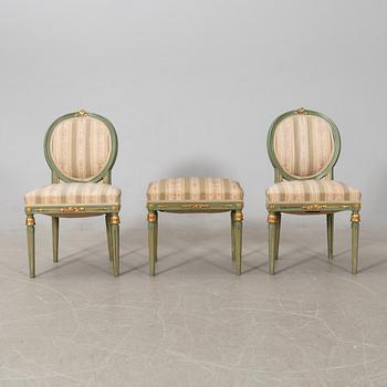 Salon group, 7 dlrs Gustavian style, first half of the 20th century.