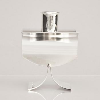 Rolf Lindståhl, sterling silver, ljusstake, Stockholm 2001.